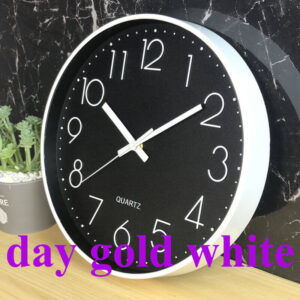 Wall Clock - Gold White
