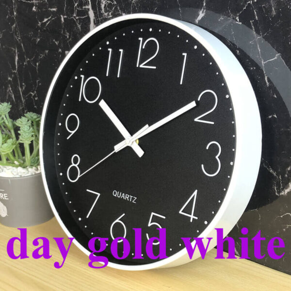 Wall Clock - Gold White
